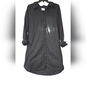 Universal Thread Black Long Sleeve Shirt Dress